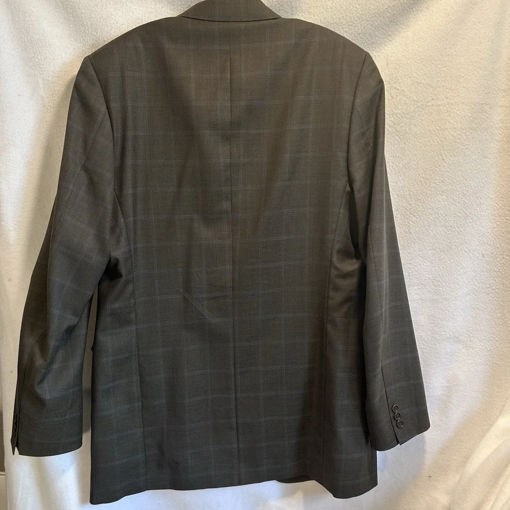 CANALI Proposta Windowpane 100% Wool Blazer Sport Coat Jacket EU 52L/US 42 L